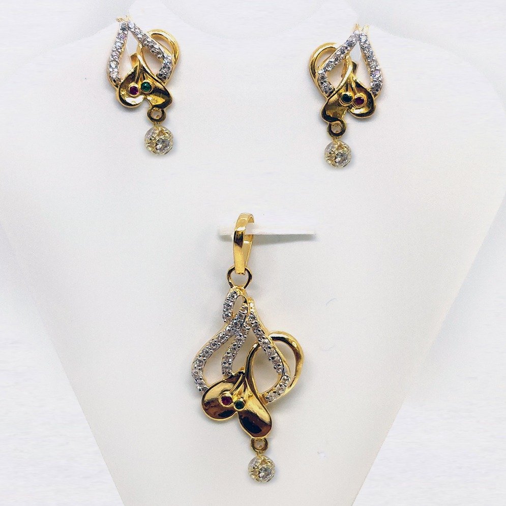 916 gold cz pendant set sk-ps004