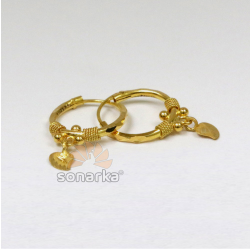 916 Gold Bali Earrings by 