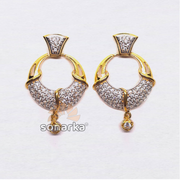 22kt gold round shape cz diamond earings by 