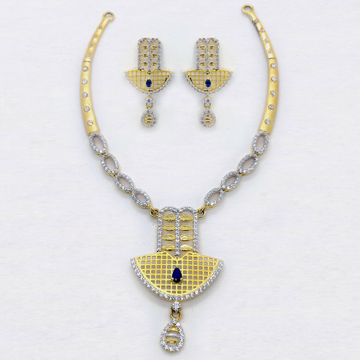 916 Gold Attractive CZ Necklace Set SK-N011 by 