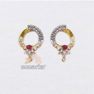 916 gold indian cz diamond hoop earrings by 