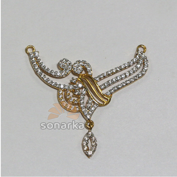 Fancy Gold Mangalsutra Pendents 22k with American... by 