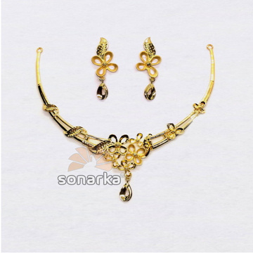 916-Light-Weight-Floral-Design-Gold-Necklace by 
