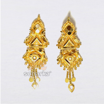 Indian 916 Yellow Gold Earrings for Ladies by 