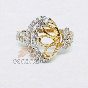 22kt CZ Diamond Gold Ring Fancy Design for Women by 