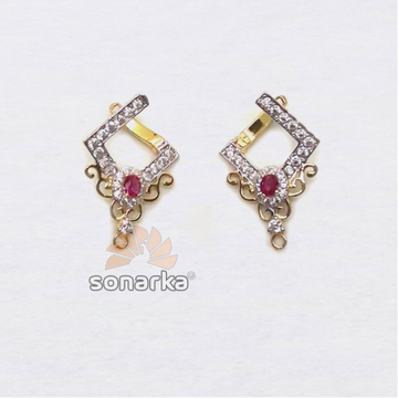 22kt gold modern cz diamond earrings by 