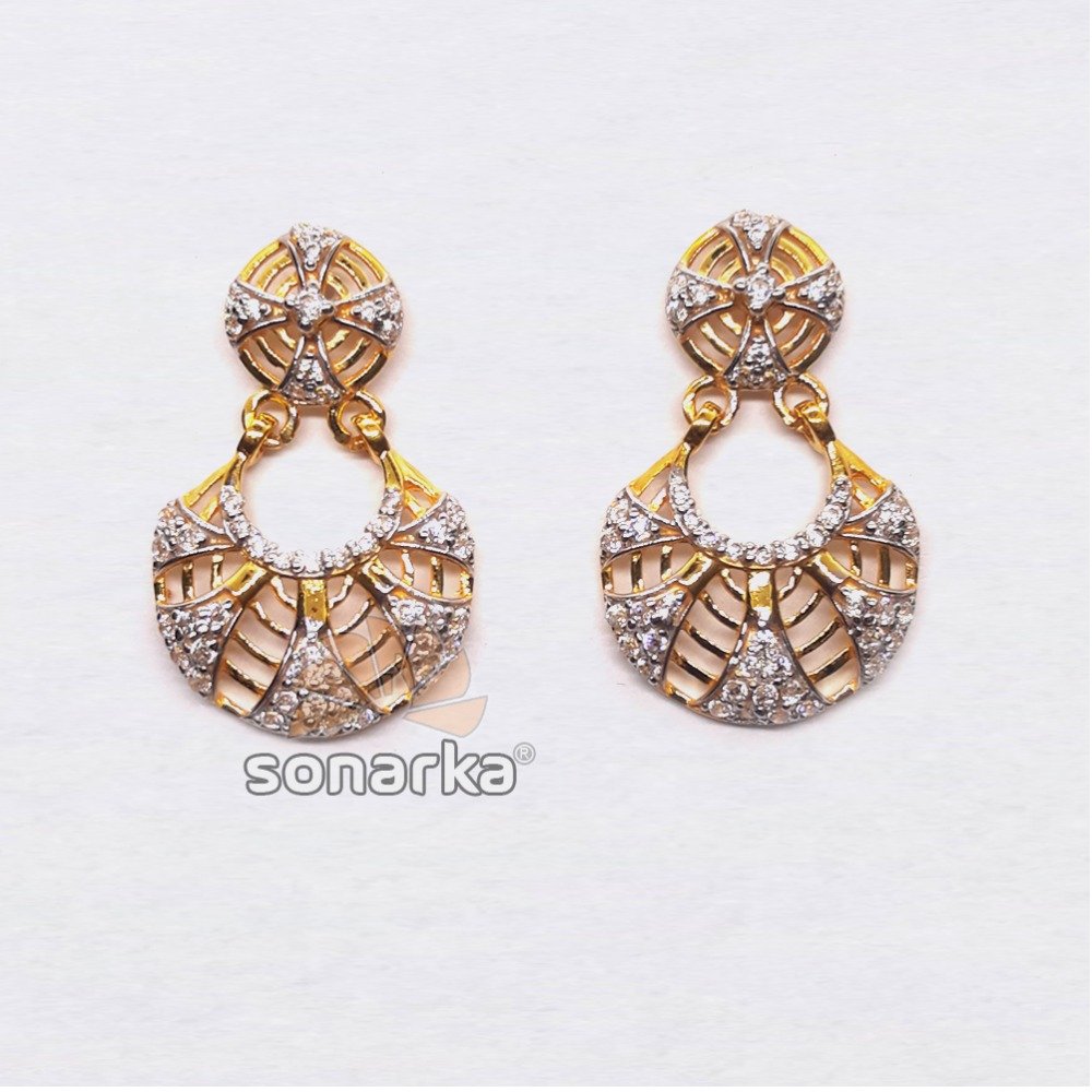 916 gold fancy cz diamond ladies earings