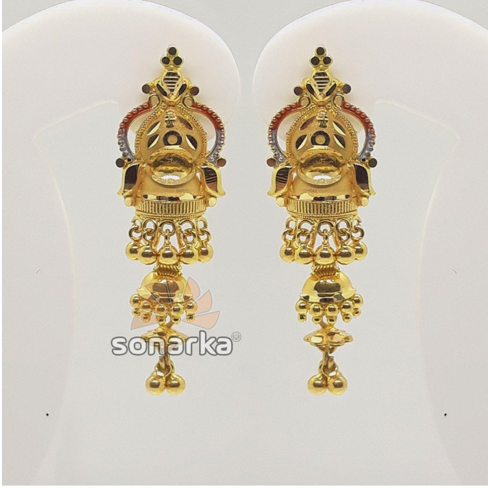 22kt gold hallmarked latkan earrings