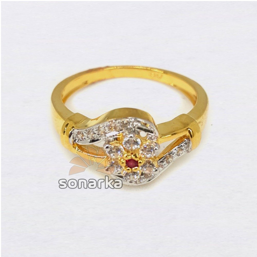 22KT Cubic Zirconia Flower Shaped Diamond Ladies Ring