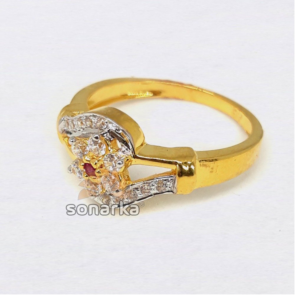 22KT Cubic Zirconia Flower Shaped Diamond Ladies Ring