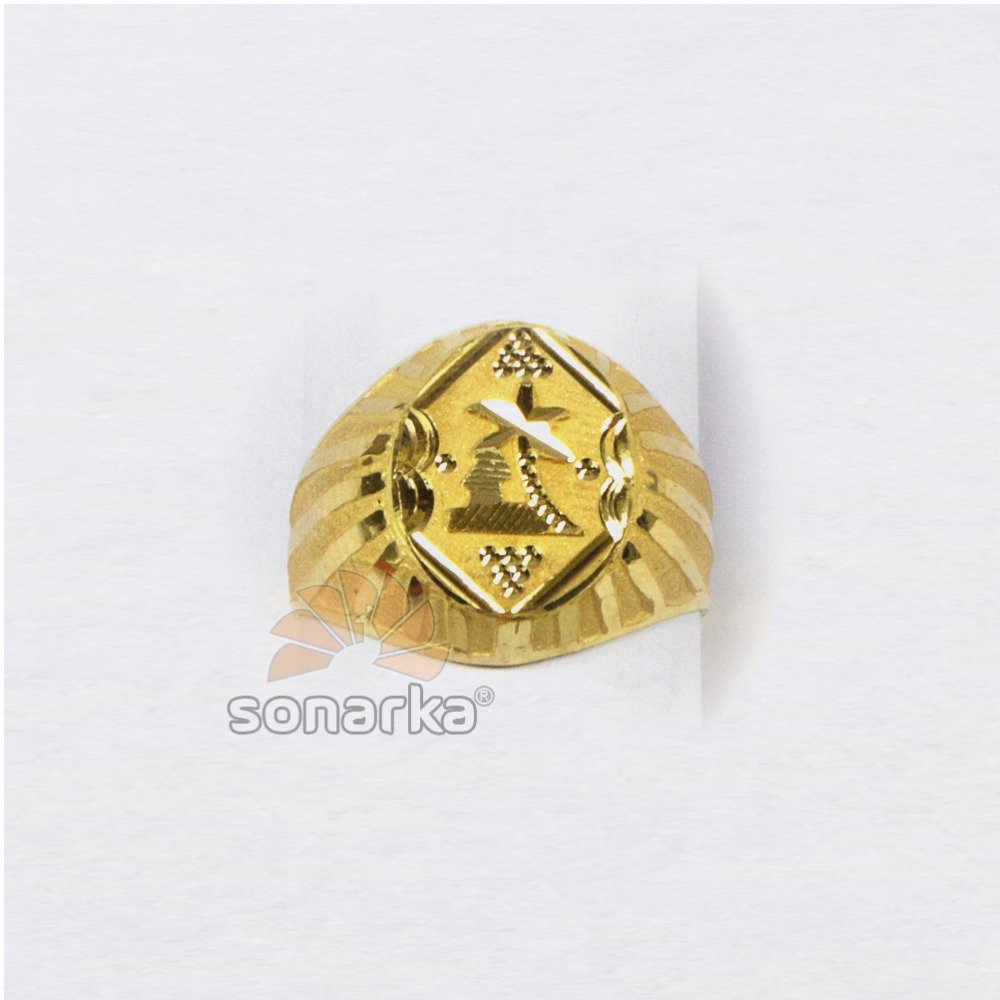 Yellow Gold Gents Rings Machine Cut Manufacturer