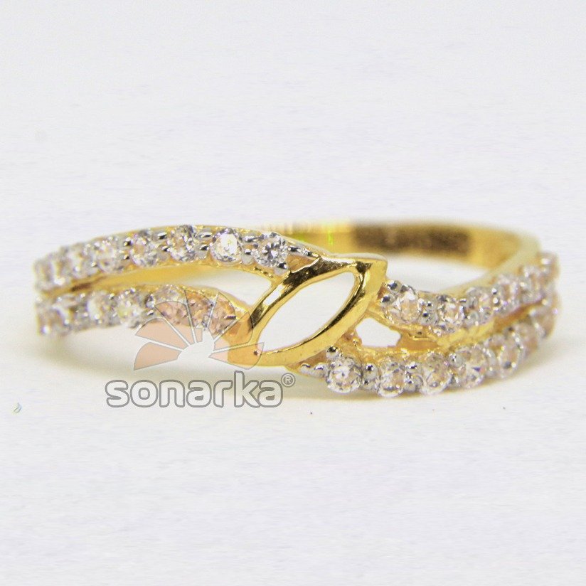 22ct 916 Gold Casting CZ Diamond Ladies Ring