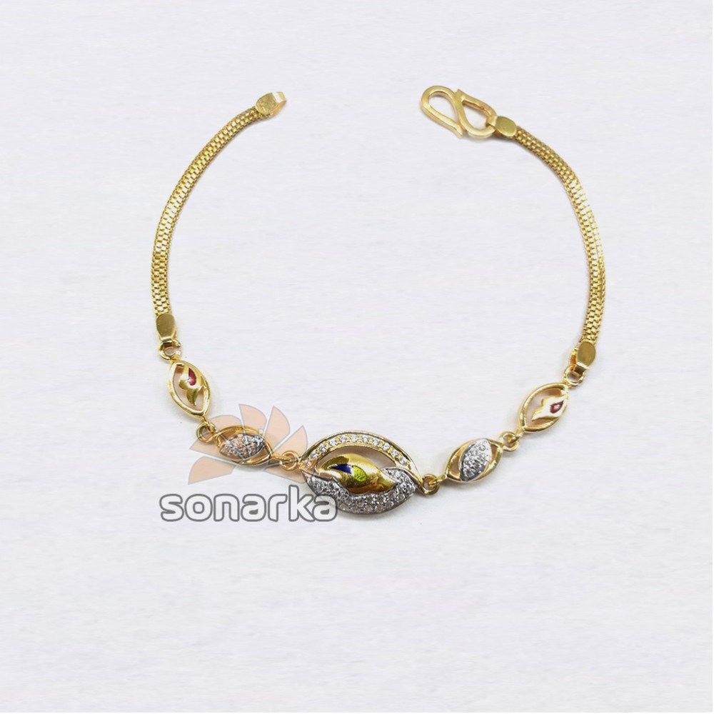 916 Modern Plain Gold Ladies Bracelet