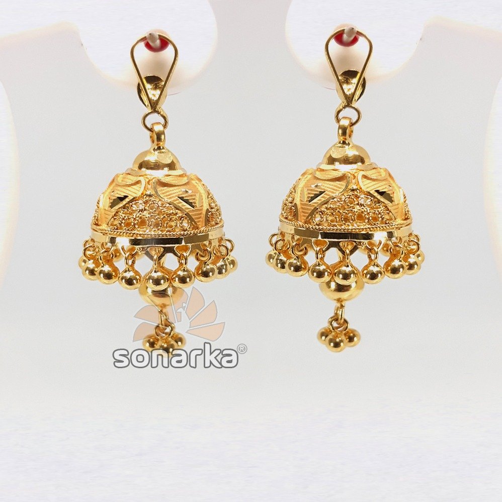 Gold detachable earring jhumka sk - e015