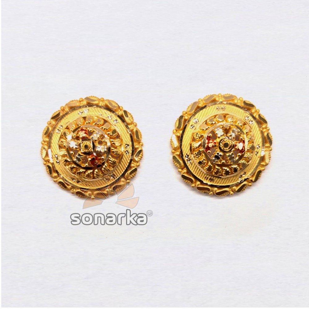 916 Plain Gold Attractive Ladies Earrings