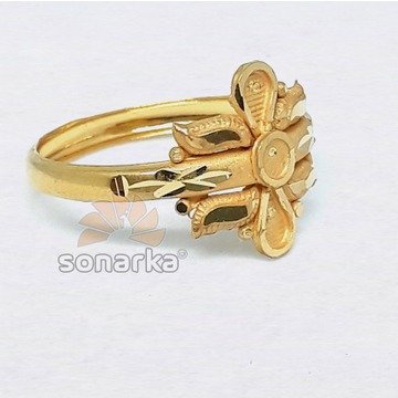 916 Plain Gold Ring Hollow Single Pipe Design for Ladies