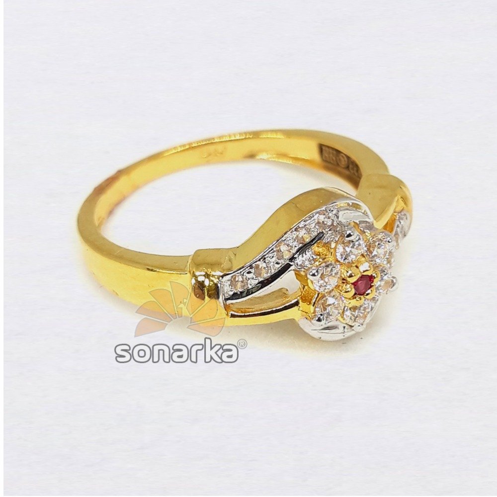 22KT Cubic Zirconia Flower Shaped Diamond Ladies Ring